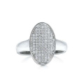 Bague en argent sterling Zircon cubique Bague en forme ovale